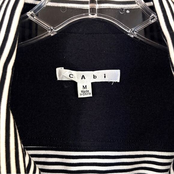 CAbi Navy/White Striped 3/4-Sleeve Double Breasted Blazer Jacket Size Medium - Picture 11 of 13